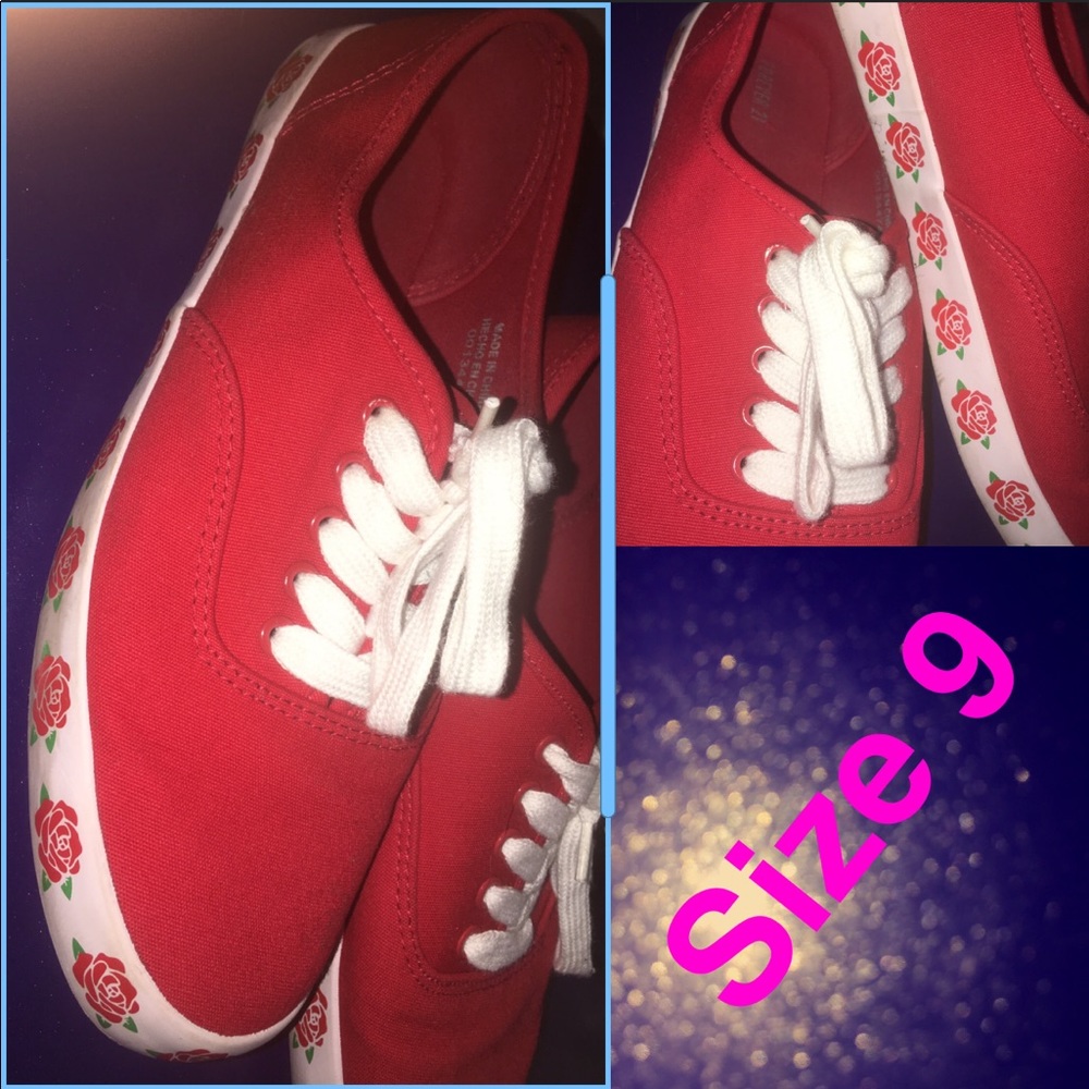 Forever 21 Red Roses Sneaker size 9